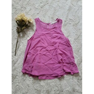 Kain Label 100% Silk Magenta Purple Sheer Sleeveless Blouse Size S